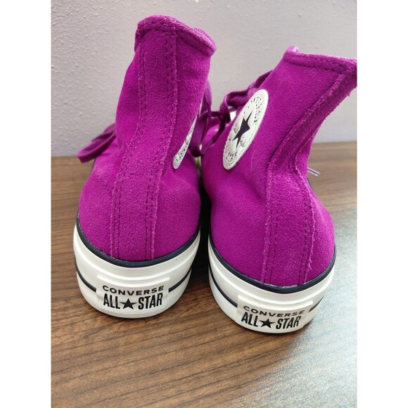 Converse Chuck Taylor All Star Suede Platform Shadowberry Violet Women's Size 10 - Picture 4 of 7